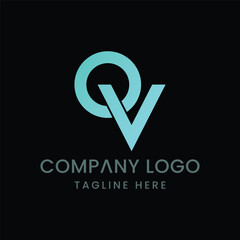 Initial Letter QV logo Design Outstanding Creative Modern Symbol  Sign Basic RGB
