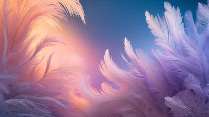 Obraz premium Elegant Close Up Shot of Soft Feather Fabric in Delicate Pastel Tones Showcasing Intricate Details and Subtle Textures for Artistic Photography texture background