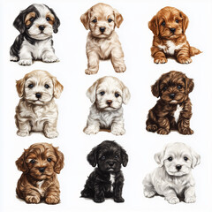 group of puppies