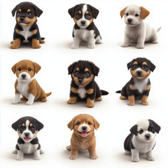 Obraz premium set of puppies