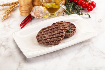 Grilled beef cutlet for burger