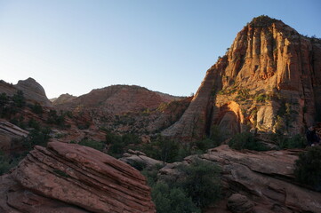 Stunning Sunset Over Zion Canyon with Vibrant Colors and Majestic Views
