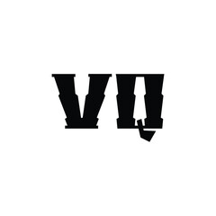 VQ monogram logo design letter text name symbol monochrome logotype alphabet character simple logo