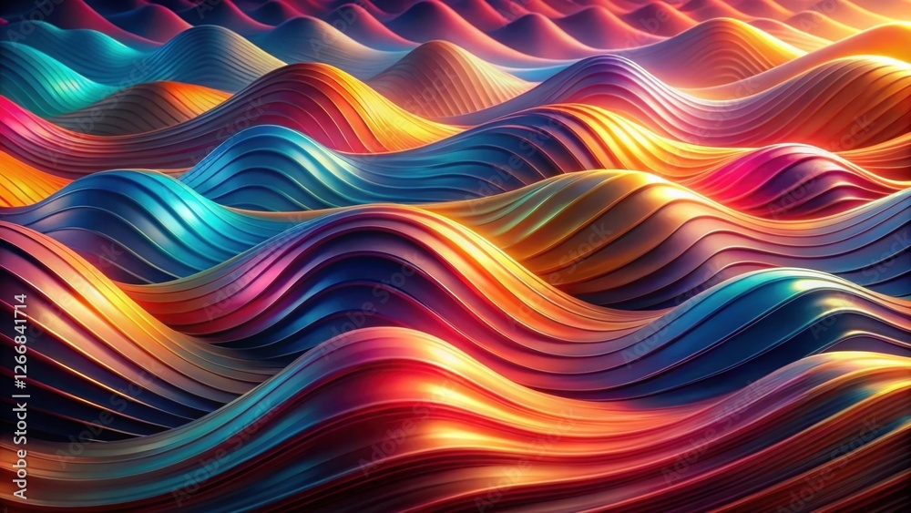 Leinwandbilder abstract colorful wavy lines forming a dynamic and vibrant landscape of intertwined curves and smoot