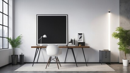 A Minimalist Workspace with a Blank Canvas