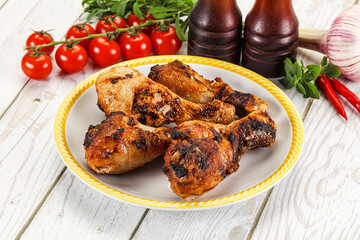 Hot and tasty chicken drumstick barbecue