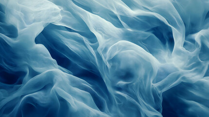 Obraz premium Abstract blue fabric waves, flowing texture background