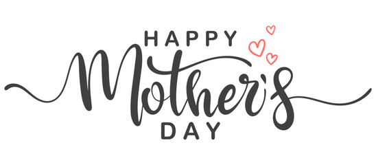 Happy mothers day hand lettering calligraphy isolated on transparent background. Vector illustration element. Happy mothers day script calligraphy