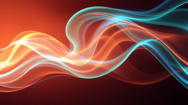 Dynamic interplay of fiery and glacial light streams against a rich backdrop