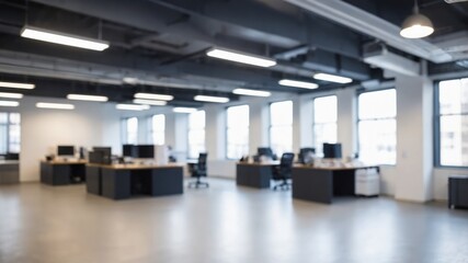 Modern Minimalist Office with Blurred Contemporary Workspace