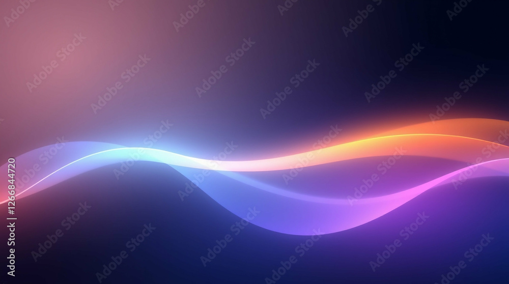 Poster abstract luminous waves create a flowing dynamic background image