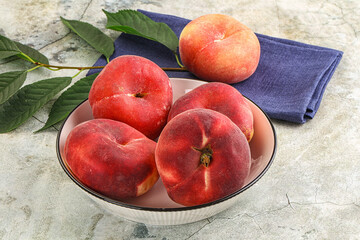 Ripe sweet and juicy Flat peach