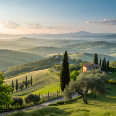 landscape with church