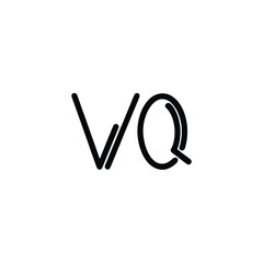 VQ monogram logo design letter text name symbol monochrome logotype alphabet character simple logo