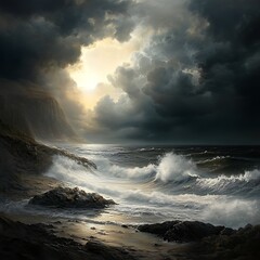 Obraz premium storm on the sea