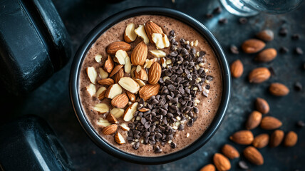 High-Protein Chocolate Smoothie Bowl for Fitness