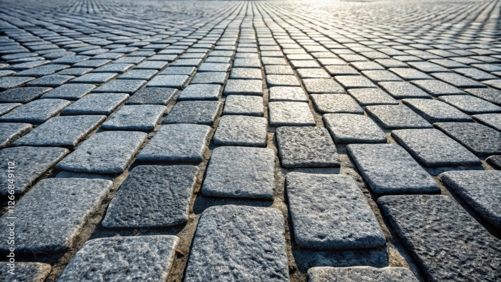 Aufkleber A Perspective of Interlocking Stone Pavement Blocks, Creating a Textured and Geometric Surface Design