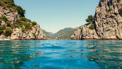 Secluded Cove in Turquoise Waters, Mediterranean Coastline