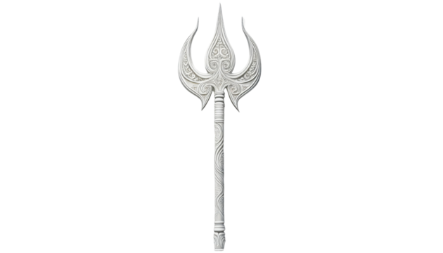 Hindu trident isolated on white background	