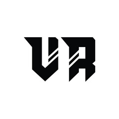 Fototapeta premium VR monogram logo design letter text name symbol monochrome logotype alphabet character simple logo