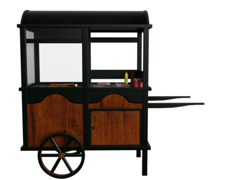 3D render, vintage shopping cart