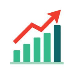 Growing Graph Icon Vector Design - Simple and Detailed