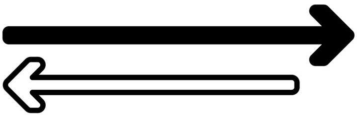 Transfer arrow icon. Double reverse symbol. Data transfer linear icon. Arrow to left and right symbol. Replace icon