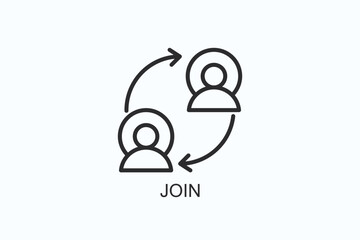 Join Icon Or Logo Isolated Illustration