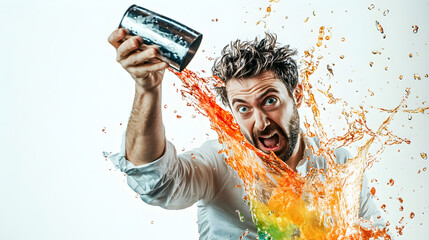 The Sudden Slip: Bartender's Surprising Mishap with Falling Cocktail Shaker