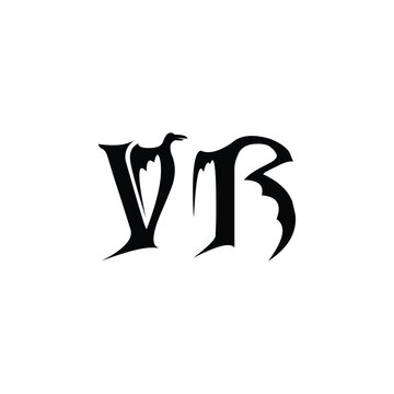 VR monogram logo design letter text name symbol monochrome logotype alphabet character simple logo