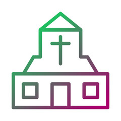 Gradient Church Icon Simple Religious Building