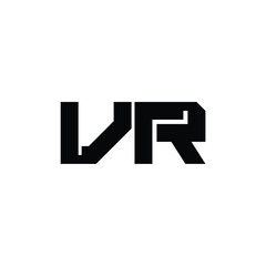 Obraz premium VR monogram logo design letter text name symbol monochrome logotype alphabet character simple logo