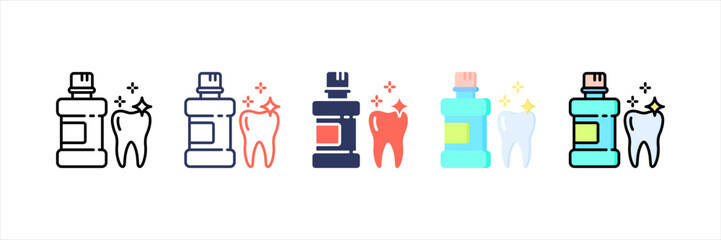 Mouthwash Multistyle Icon Set