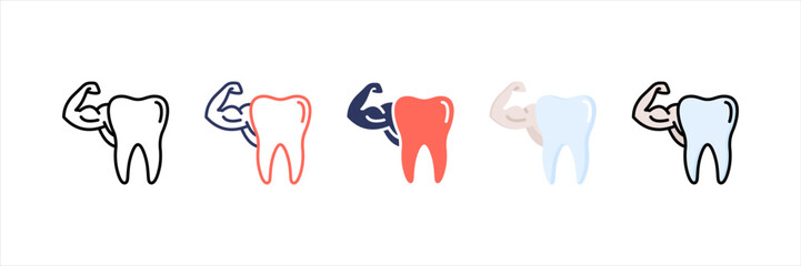 Healthy Tooth Multistyle Icon Set