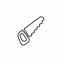 Hand saw carpenter tool icon vector sign