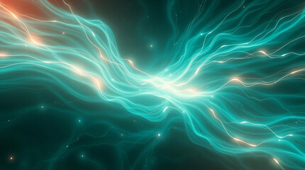 Fototapeta premium Luminous Teal Currents, An Abstract Display of Energy and Brilliance