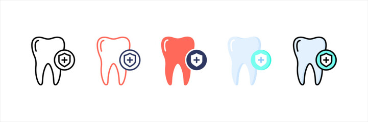 Dental Protection Multistyle Icon Set