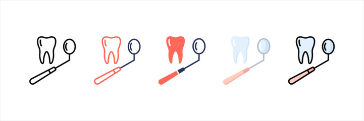 Hand Mirror Multistyle Icon Set