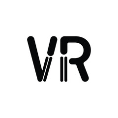 VR monogram logo design letter text name symbol monochrome logotype alphabet character simple logo