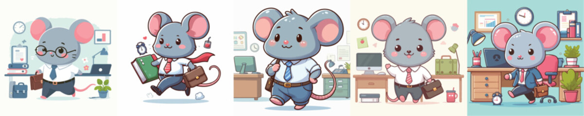 rat vector working in the office