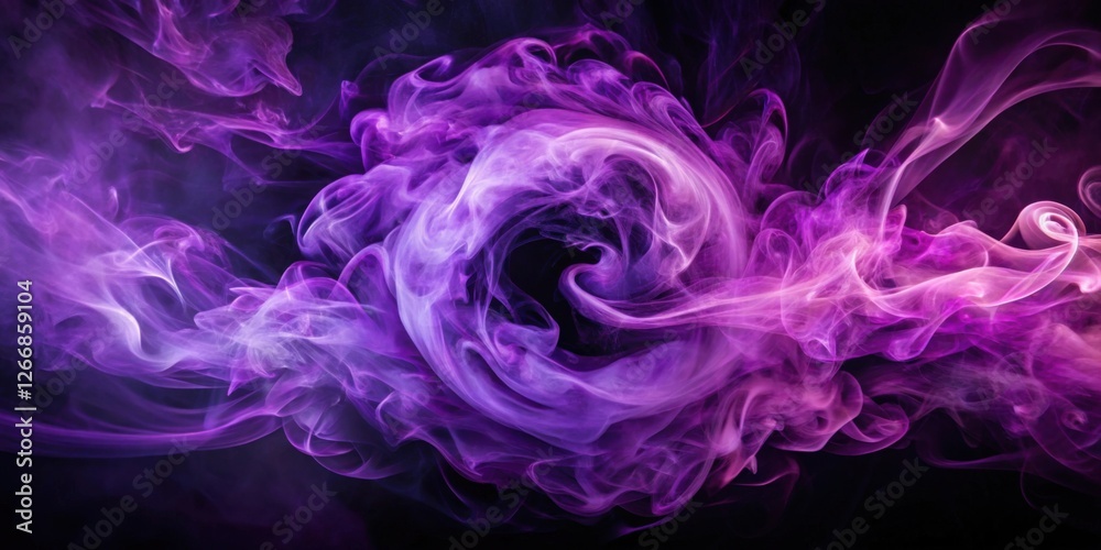 Poster abstract swirling purple and pink smoke design with dynamic flow and ethereal texture