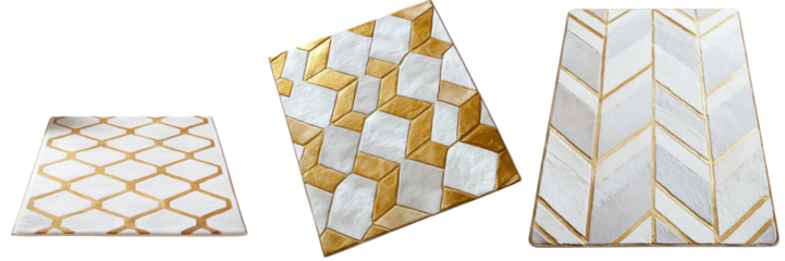 Elegant Geometric Marble Tile Mosaic Patterns in Modern Abstract Designs  Beautiful minimalist and contemporary wallpaper background or surface textures with golden white and gray color gradients