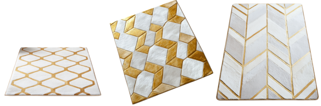 Elegant Geometric Marble Tile Mosaic Patterns in Modern Abstract Designs  Beautiful minimalist and contemporary wallpaper background or surface textures with golden white and gray color gradients