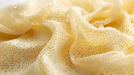 Fototapeta premium Creamy, textured fabric drapes. Close-up. Lifestyle use