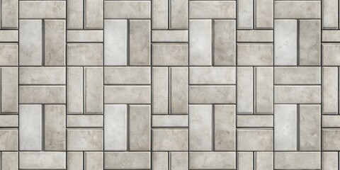 A Seamless Pattern of Interlocking Light Grey Rectangular Paving Stones with Subtle Texture Variations
