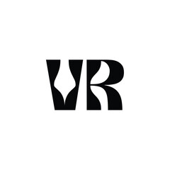 VR monogram logo design letter text name symbol monochrome logotype alphabet character simple logo