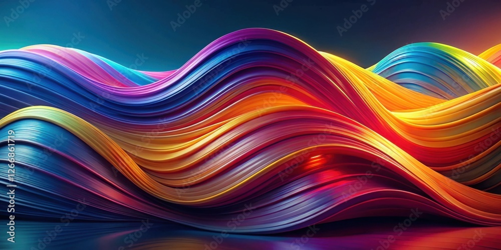 Poster Abstract Vibrant Swirls of Color Creating a Dynamic and Evocative Visual Landscape
