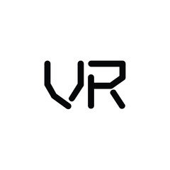 VR monogram logo design letter text name symbol monochrome logotype alphabet character simple logo