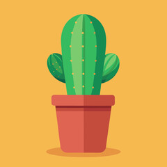 Cactus plant in pot vector illustration