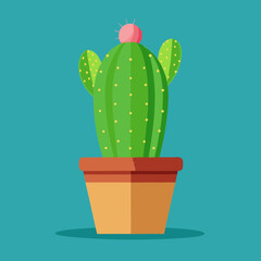 Cactus plant in pot vector illustration